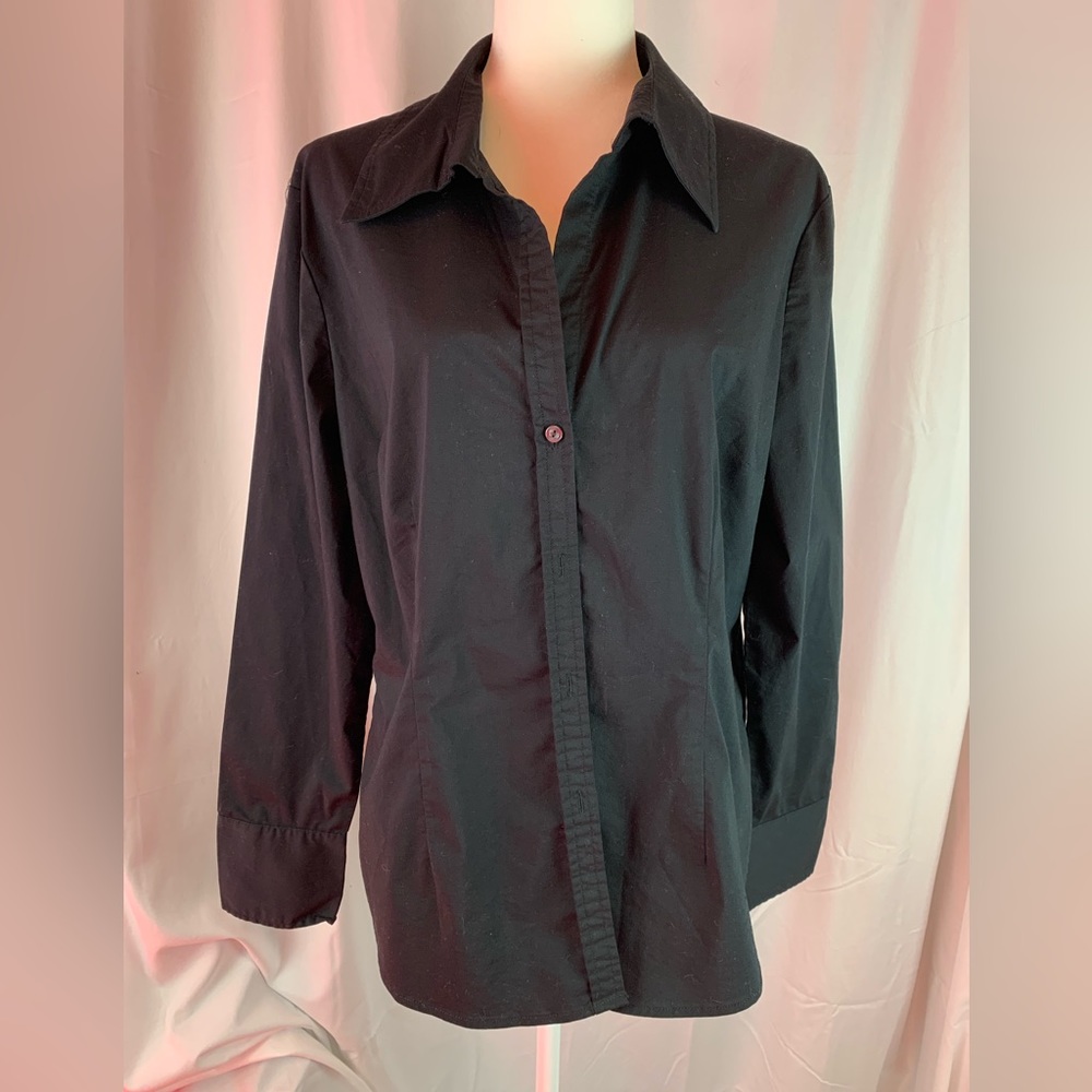 New York & Company black button down shirt size XL